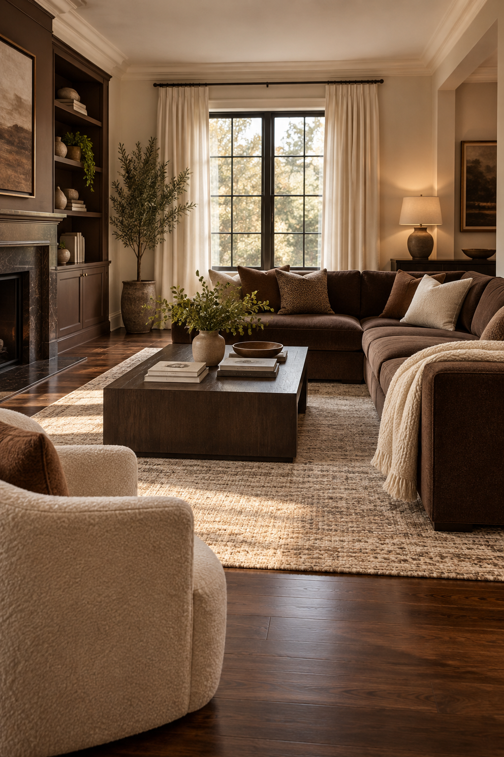 Mix Chocolate Brown with Warm White