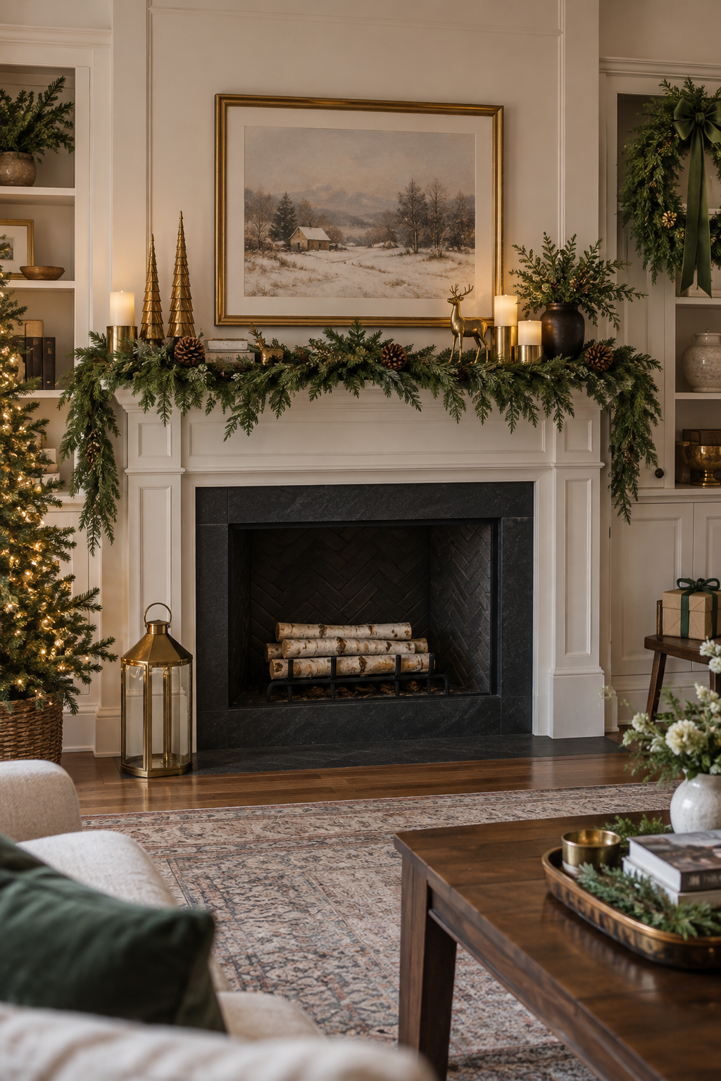 Style a Balanced Christmas Mantel
