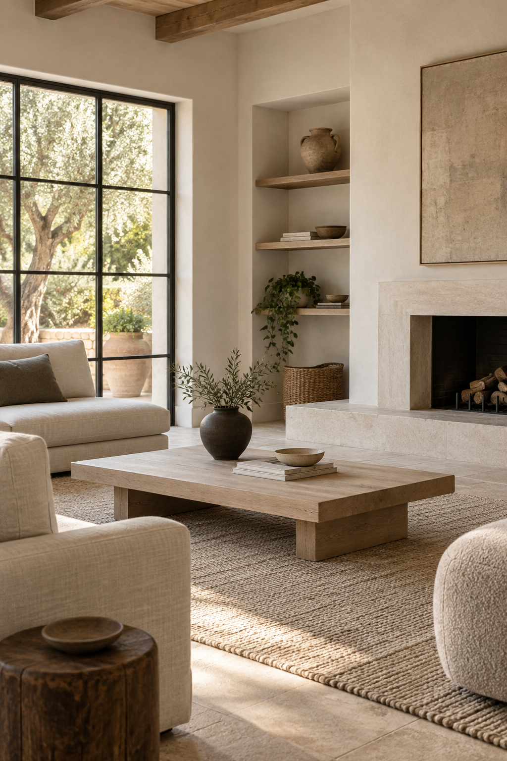 Style a Low Wood Coffee Table Sparingly
