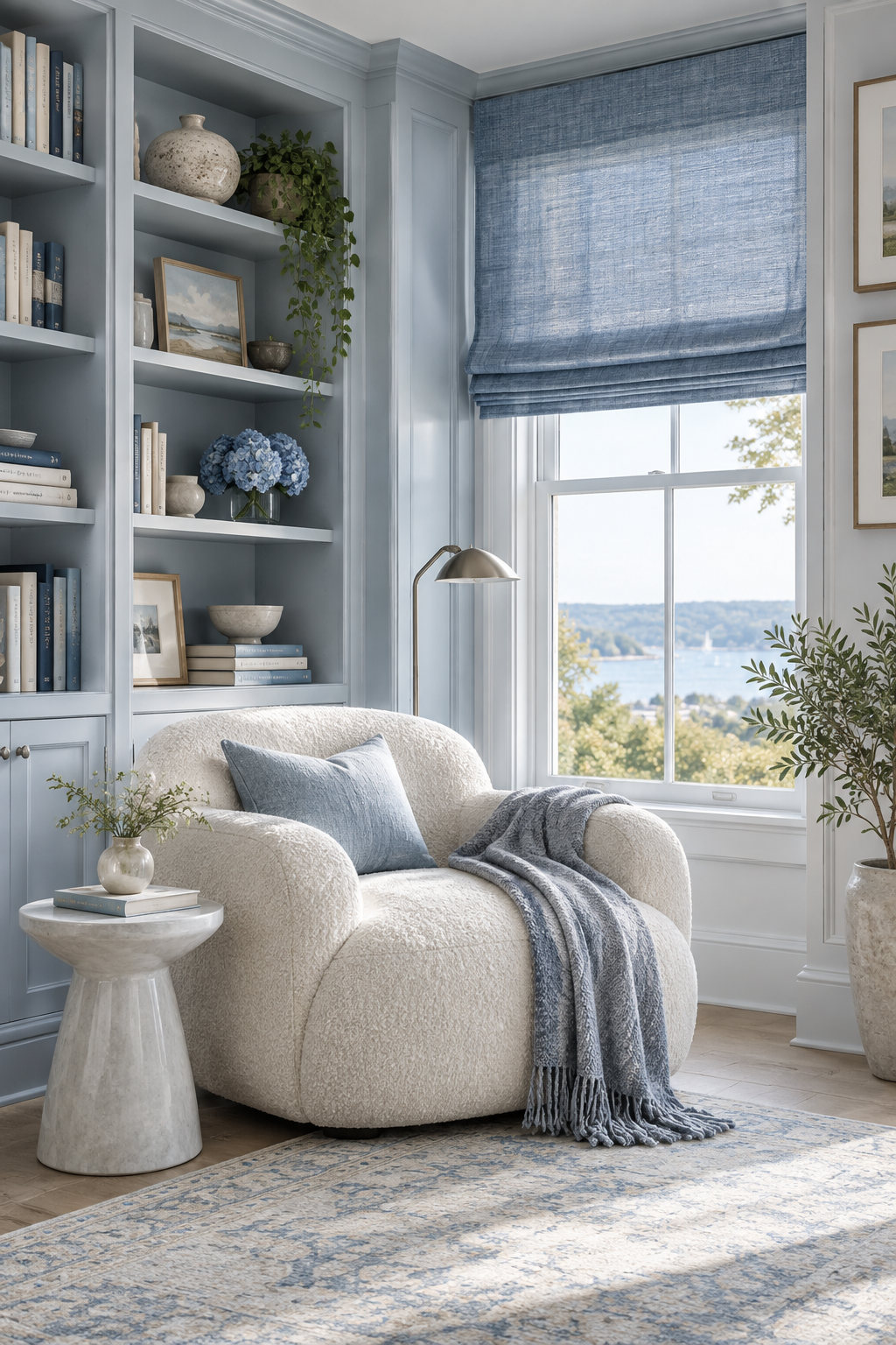 Cool Blue set the tone in the entryway
