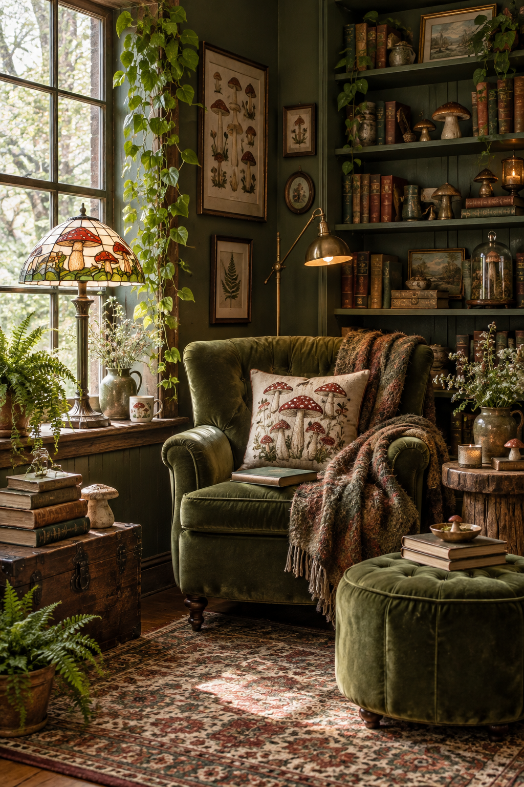 Style a Mossy Green Reading Nook