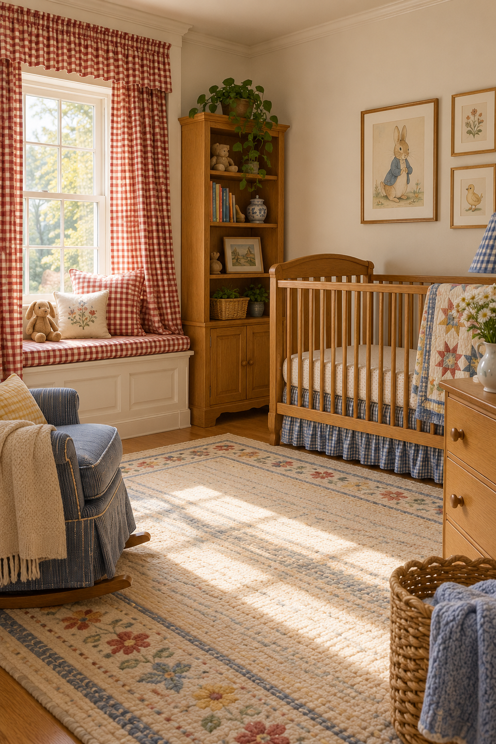 Use Gingham for Curtains or Cushions in a nostalgic 90s-inspired nursery