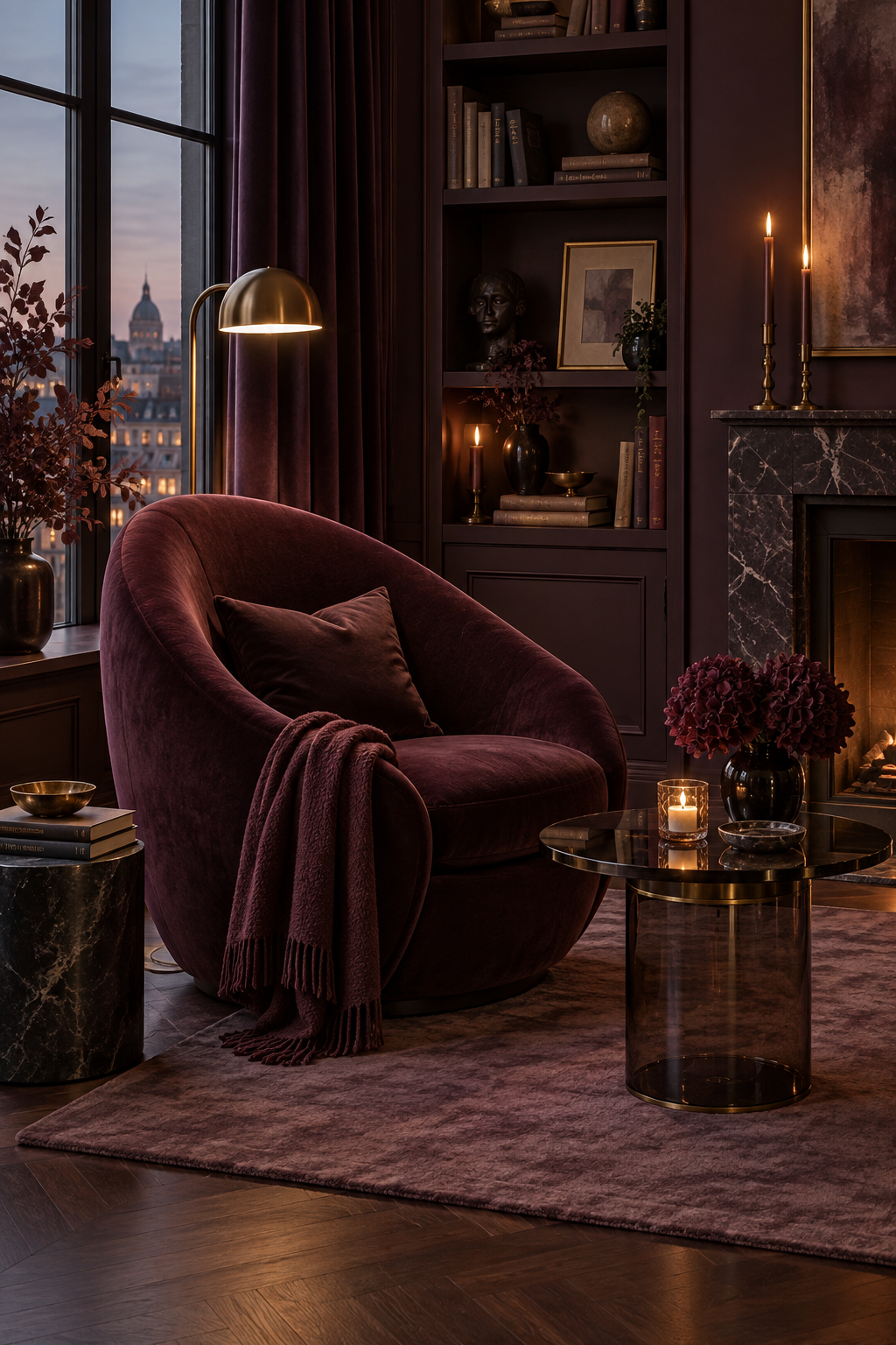 Plum Noir set the tone in the entryway