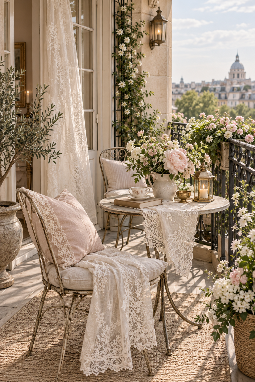 Romantic Lace set the tone in the entryway