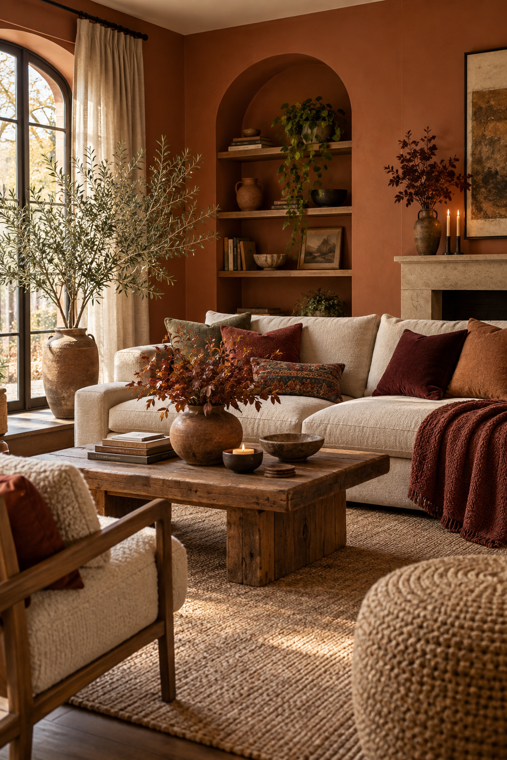 Plaid and boucle fall texture mix