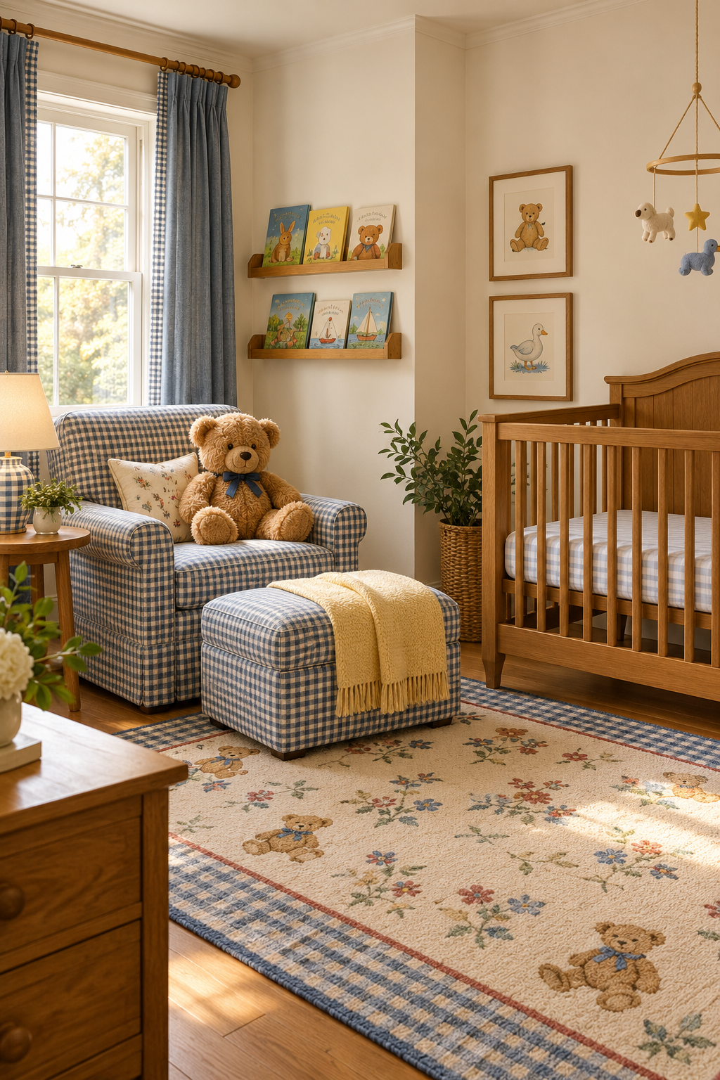 Add a Teddy-Bear Reading Corner in a nostalgic 90s-inspired nursery