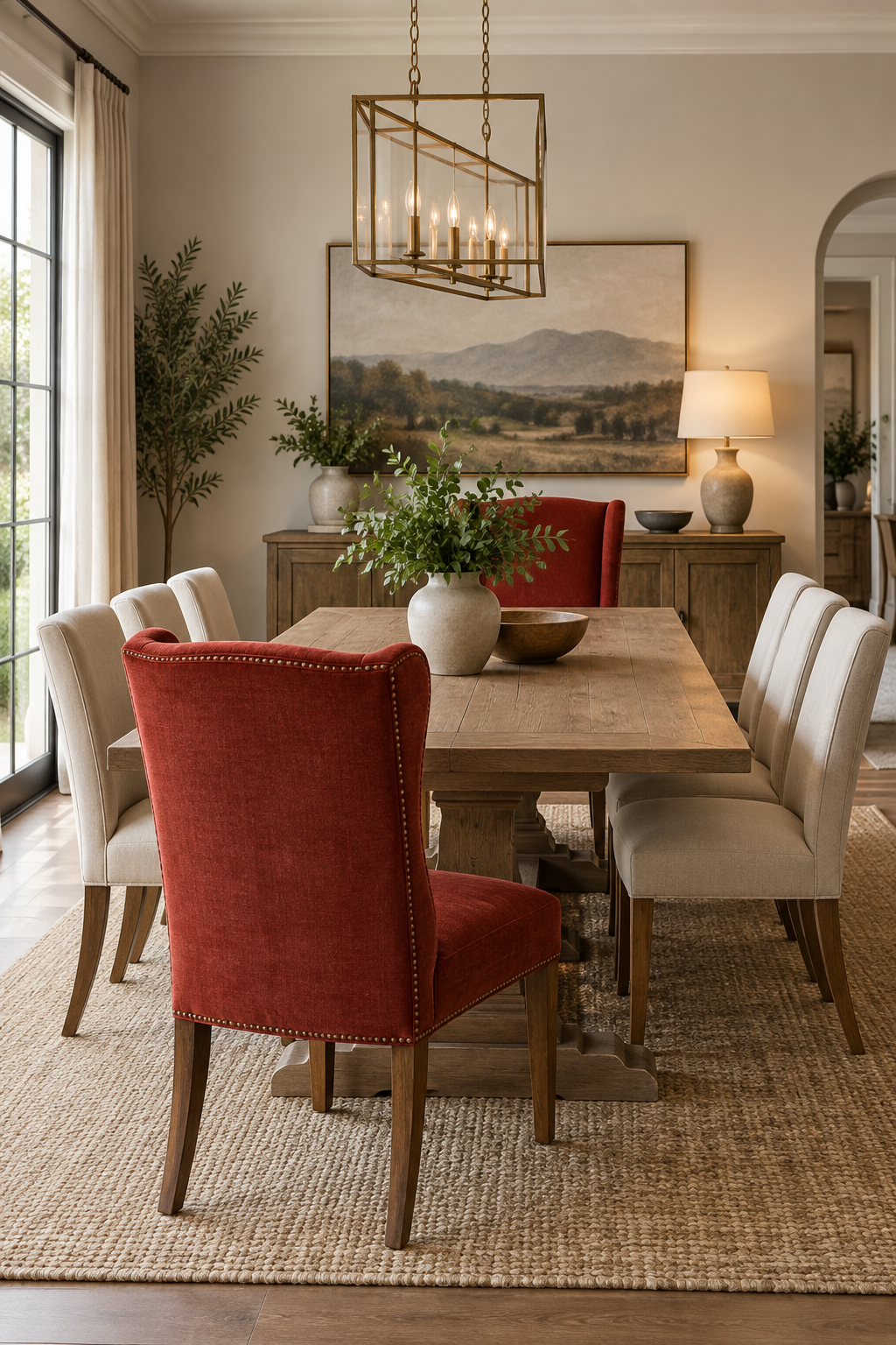 Create Focus with Red Dining Chairs