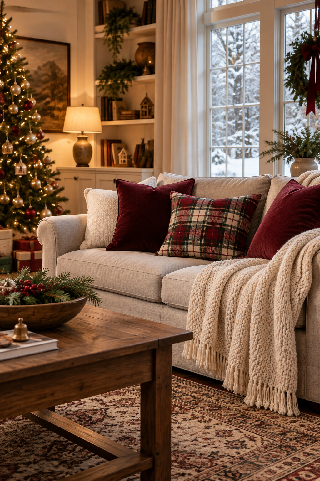 Create a Cozy Christmas Sofa