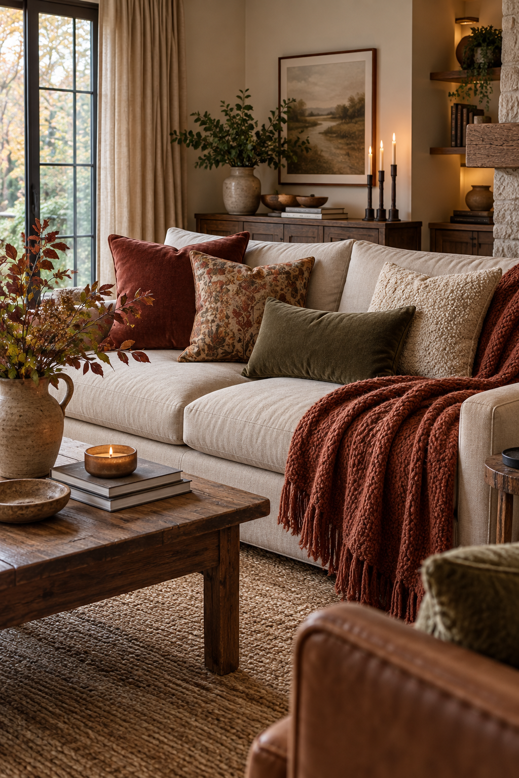 Fall coffee table decor
