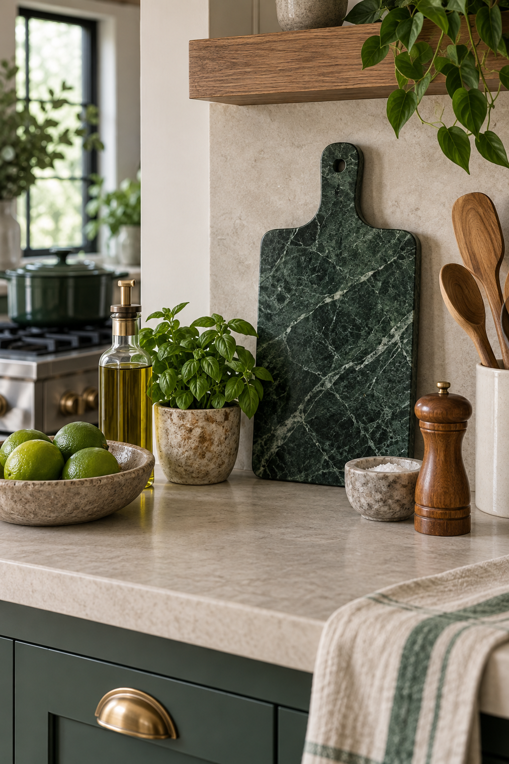 Use a Green Marble Serving Board