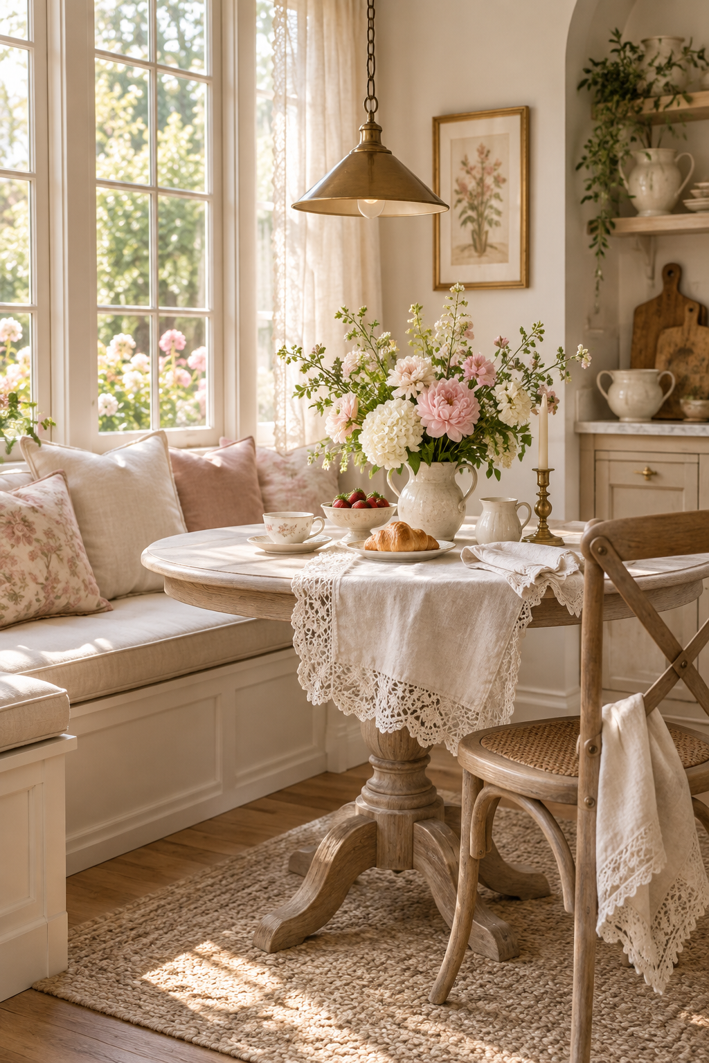Romantic Lace transform the powder room
