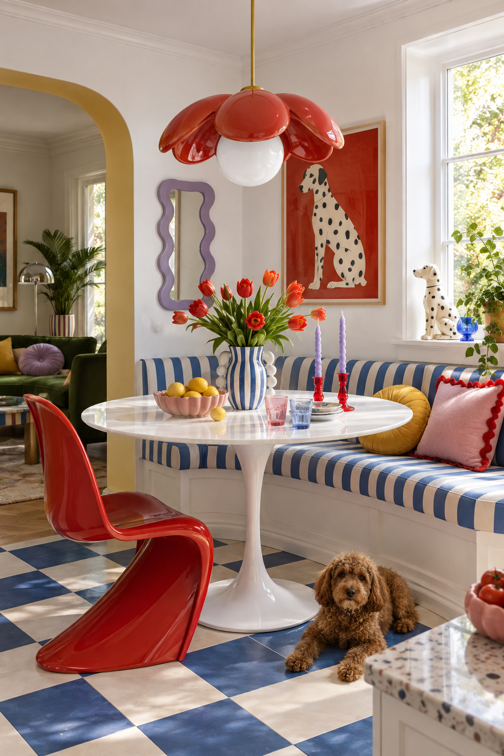 Striped FunHaus dining nook