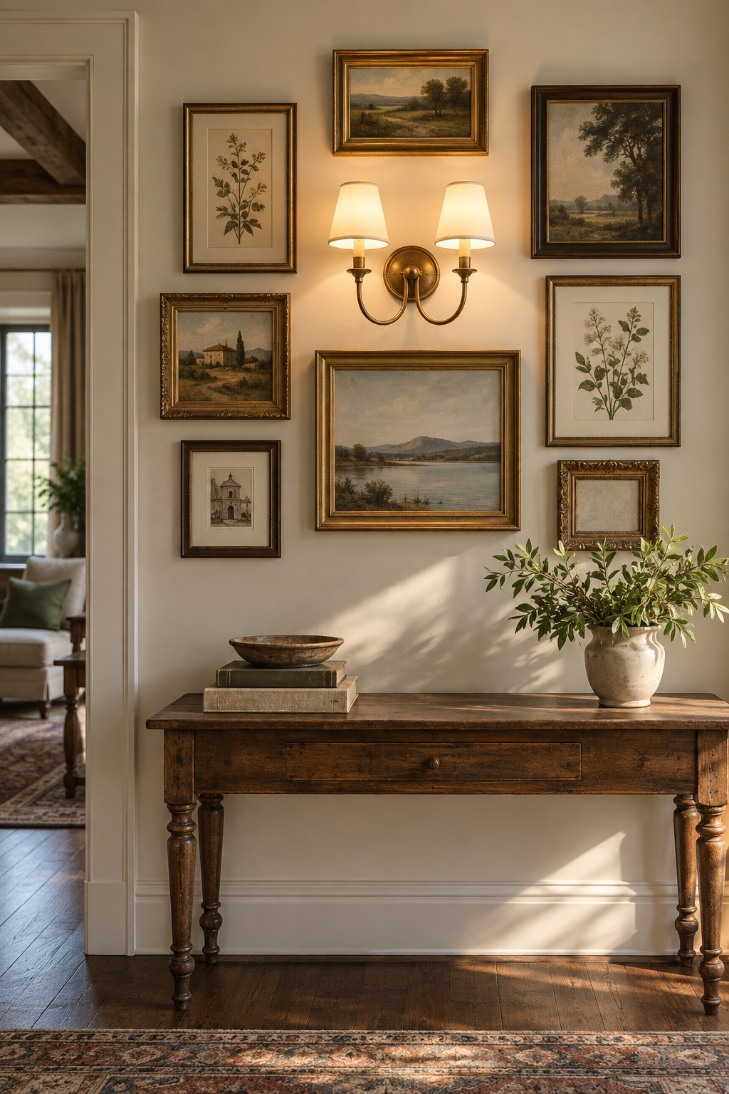 Arrange Art around a Wall Sconce