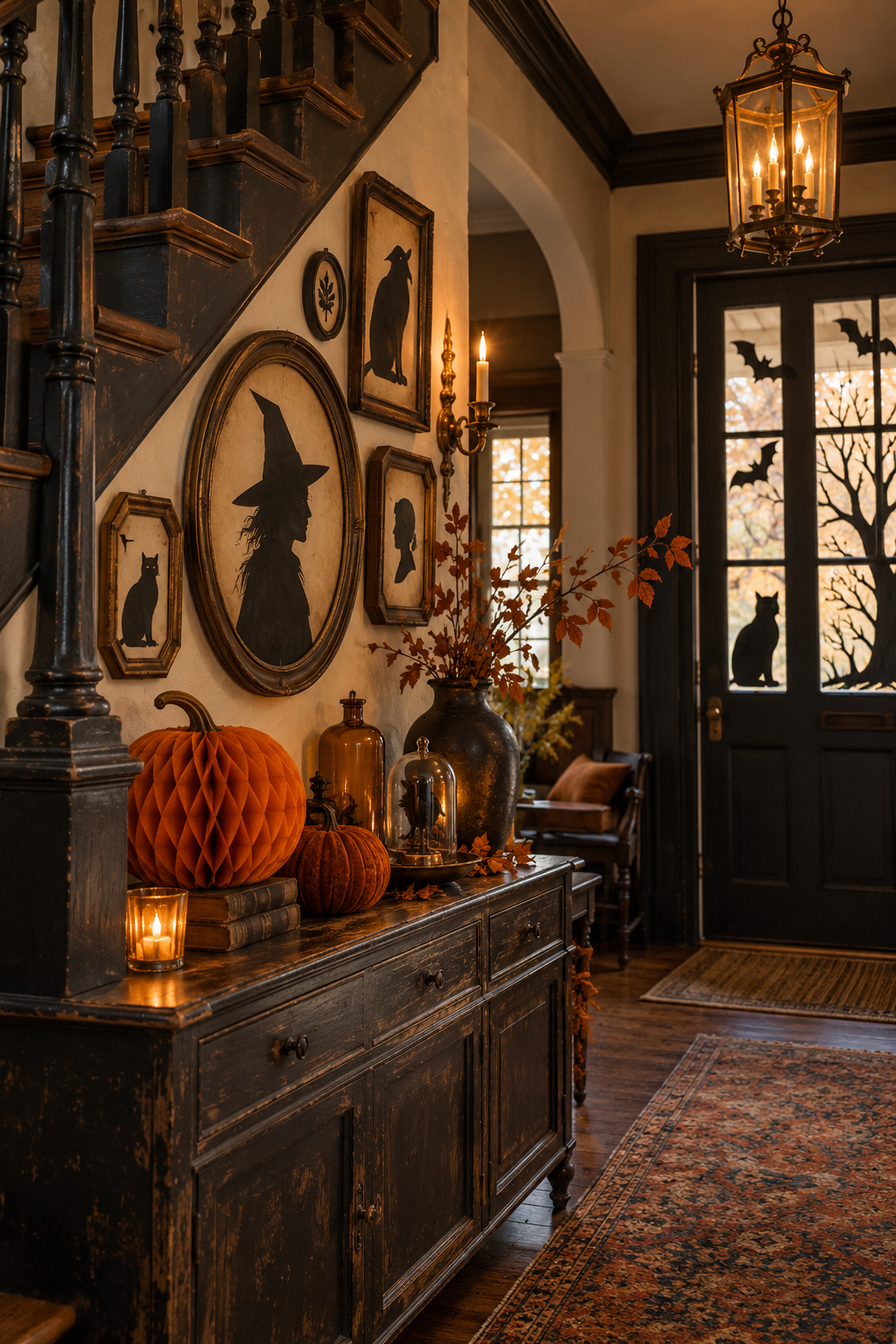 Decorate with Old-Fashioned Silhouettes styled as vintage Halloween decor ideas