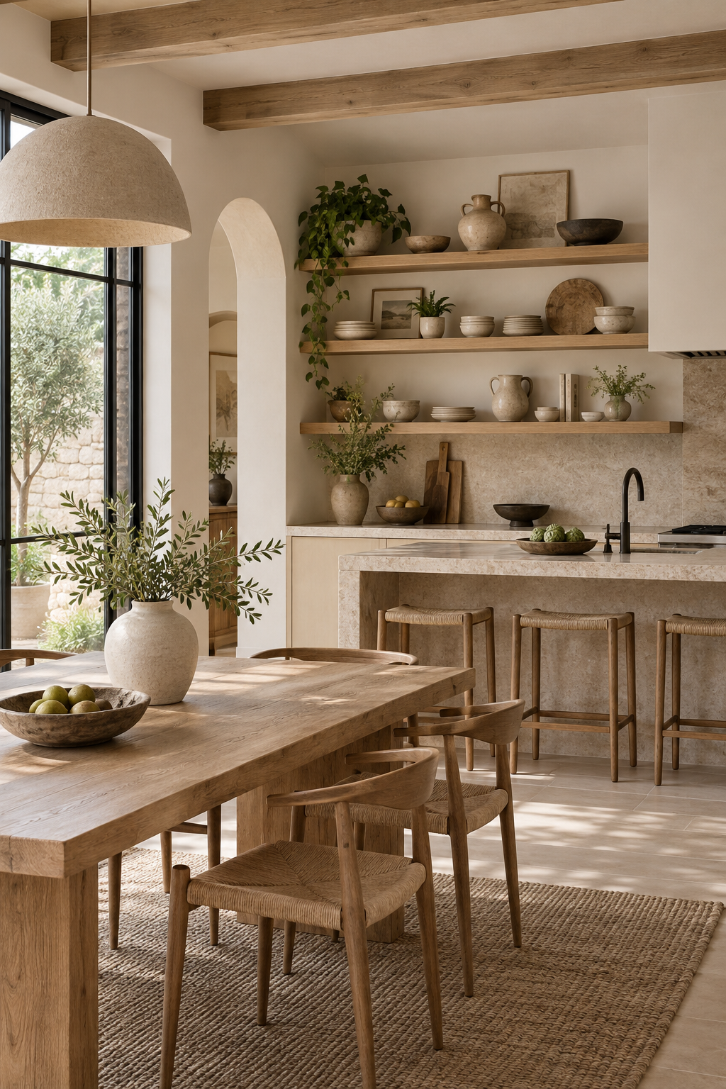 Add Handmade Ceramics to Open Shelves