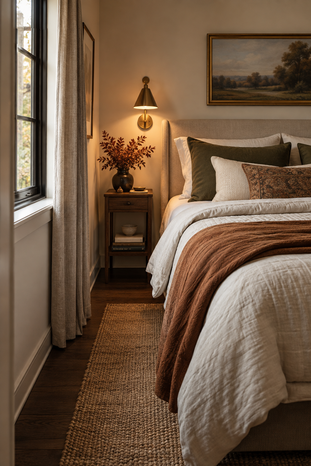 Small cozy fall bedroom layout