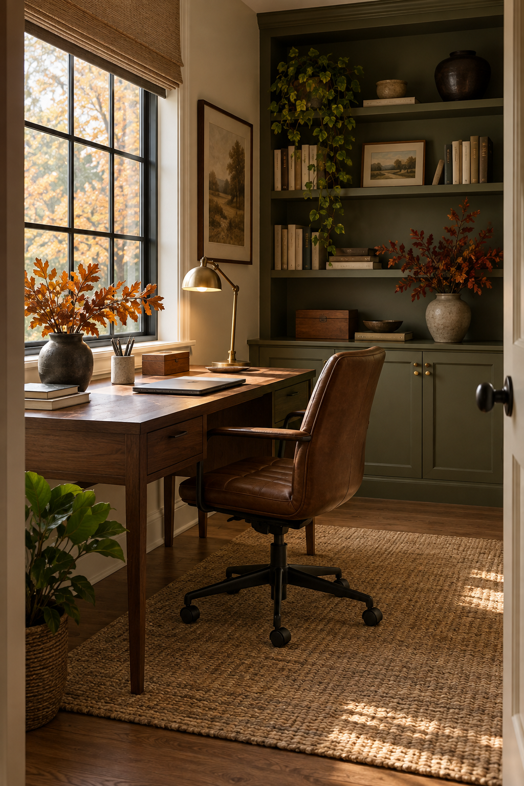 Small fall home office focal point