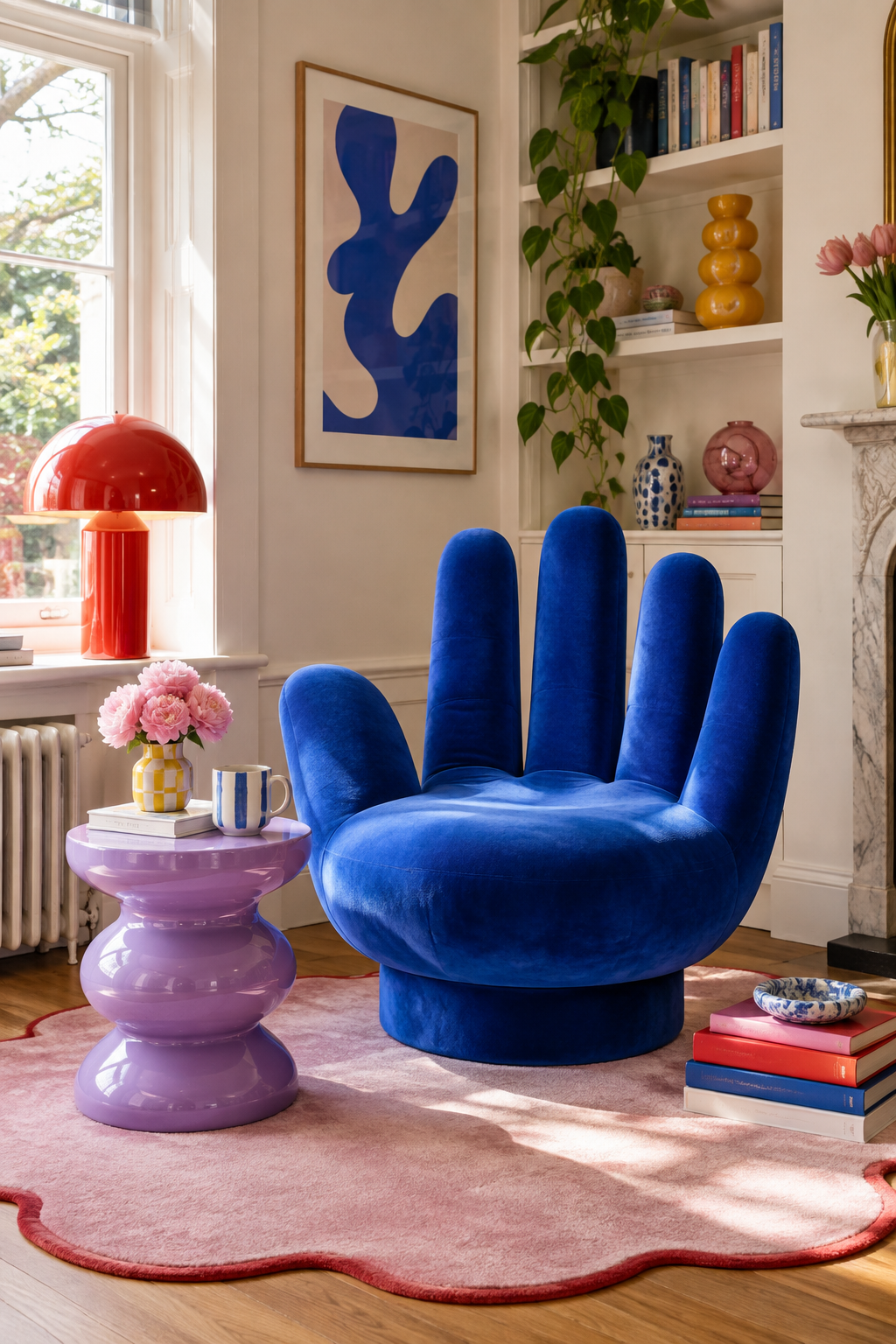 Hand chair reading nook