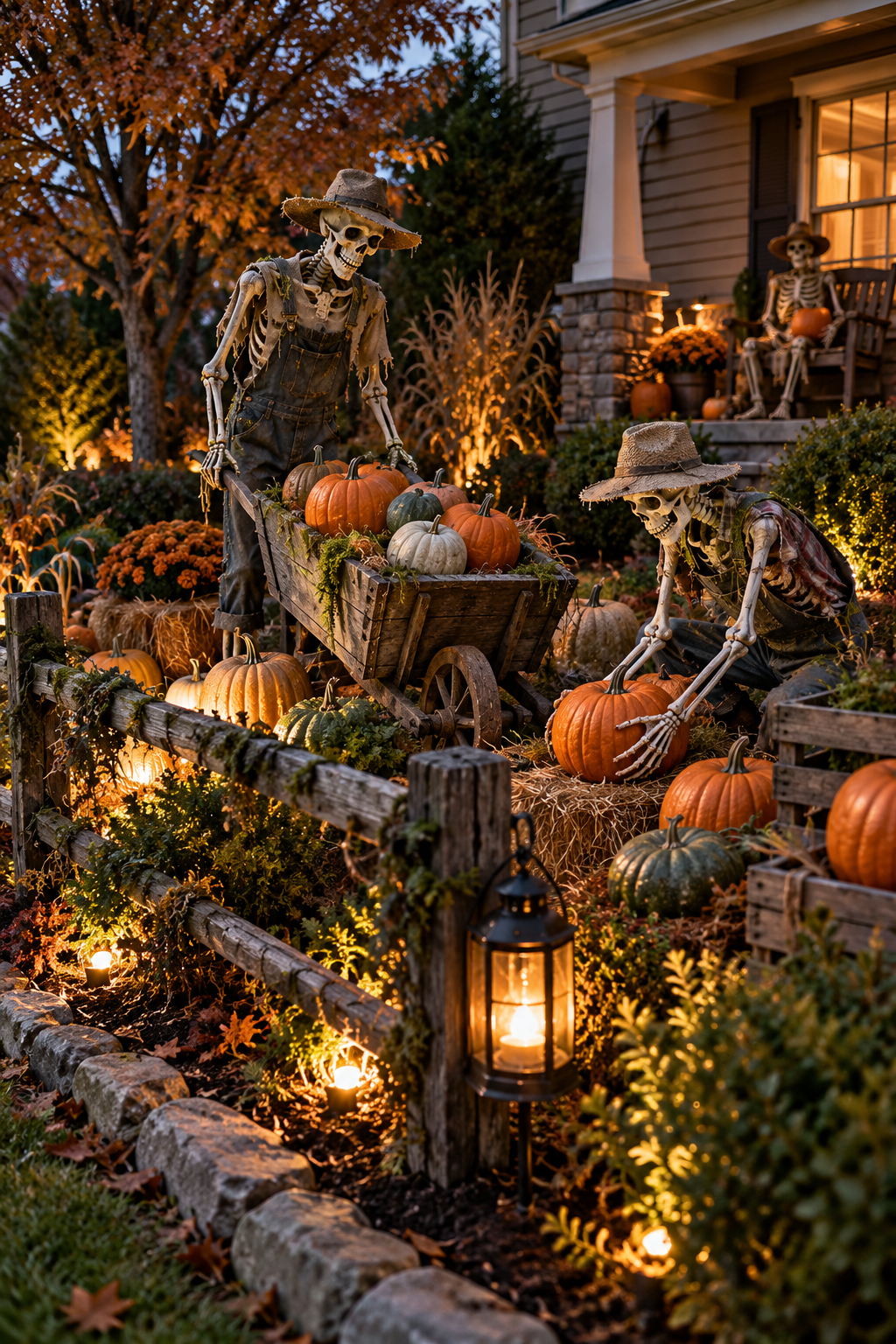 Design a Skeleton Pumpkin Patch styled as skeleton yard display ideas