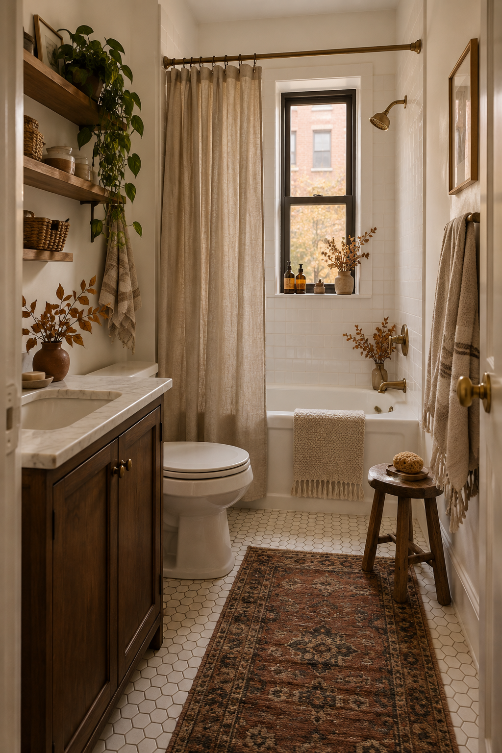 Cozy fall apartment home office corner