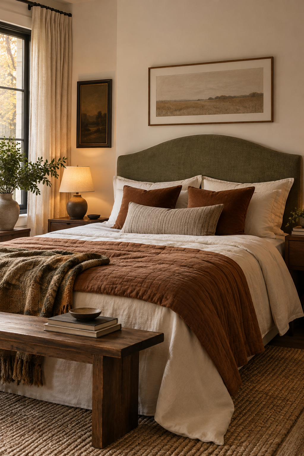 Renter friendly fabric headboard for fall