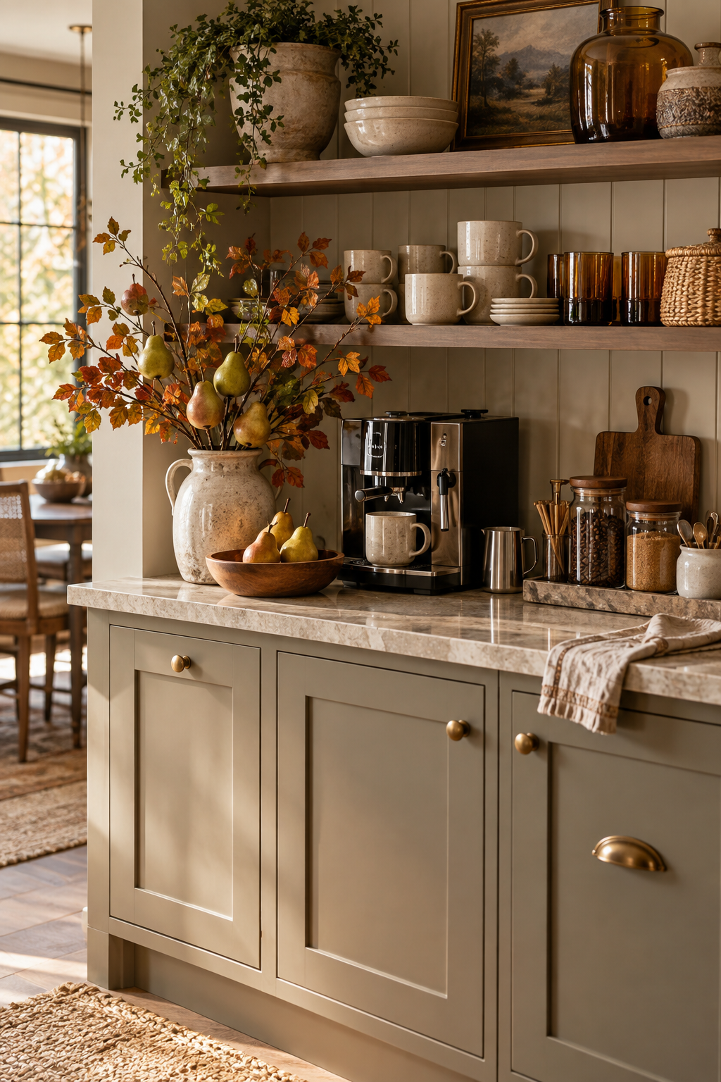 No pumpkin fall coffee bar decor