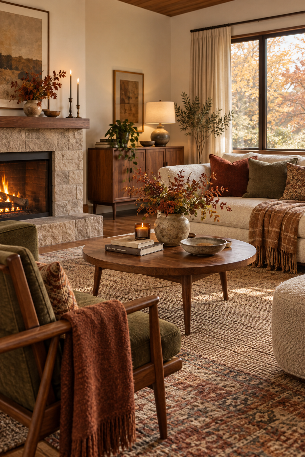 Cozy autumn reading nook