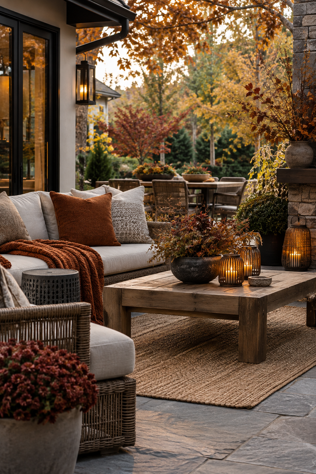 No pumpkin fall patio decor
