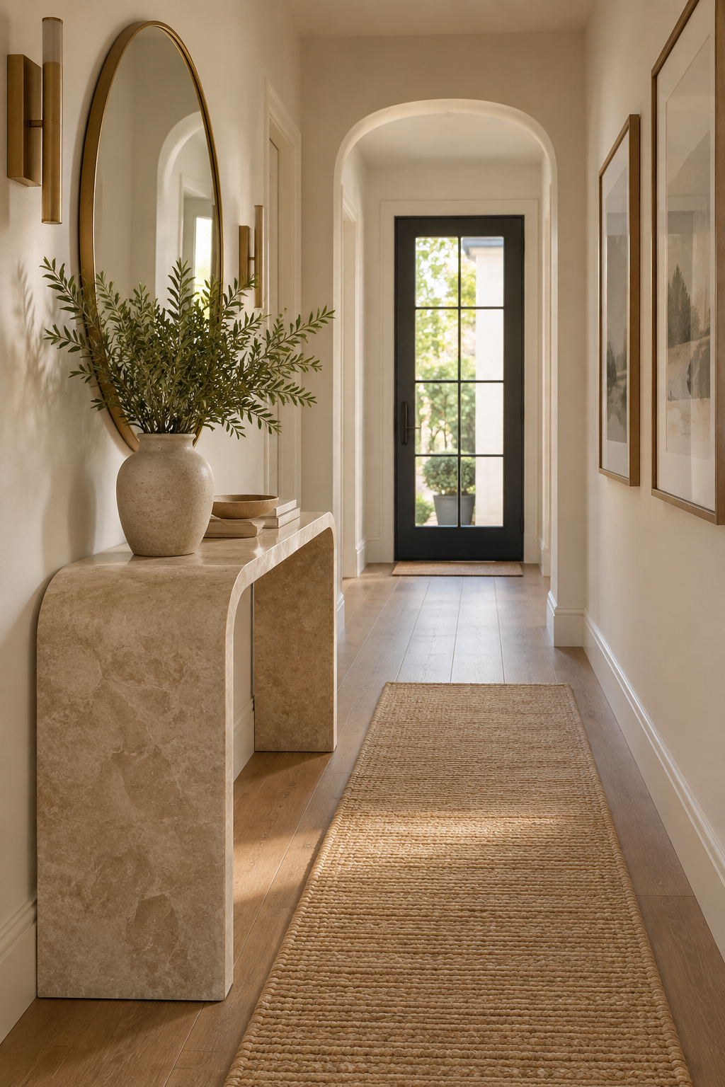 Choose a Waterfall Console for a Narrow Hall