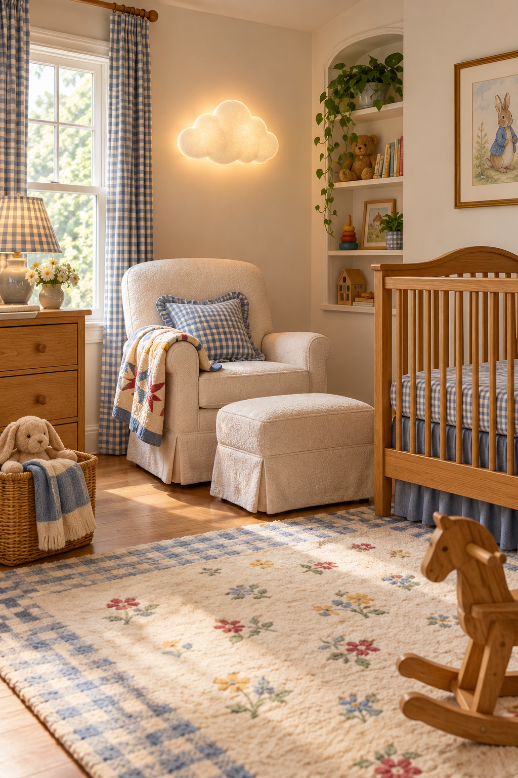 Add a Cloud-Shaped Wall Light in a nostalgic 90s-inspired nursery