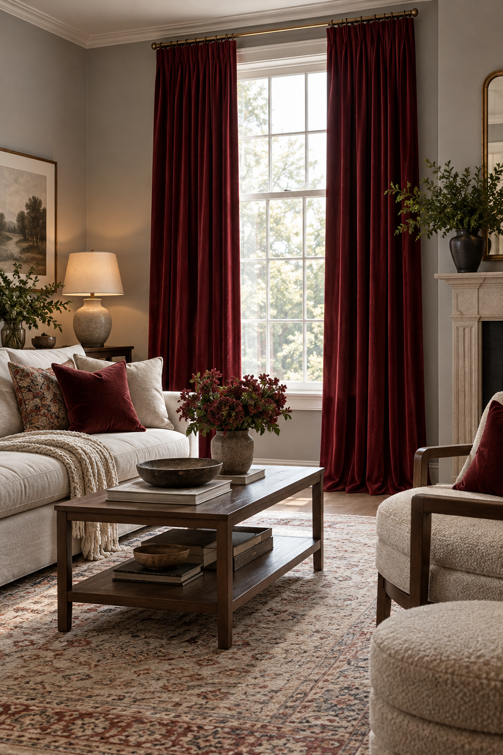 Choose Garnet Curtains for a Cocooning Effect
