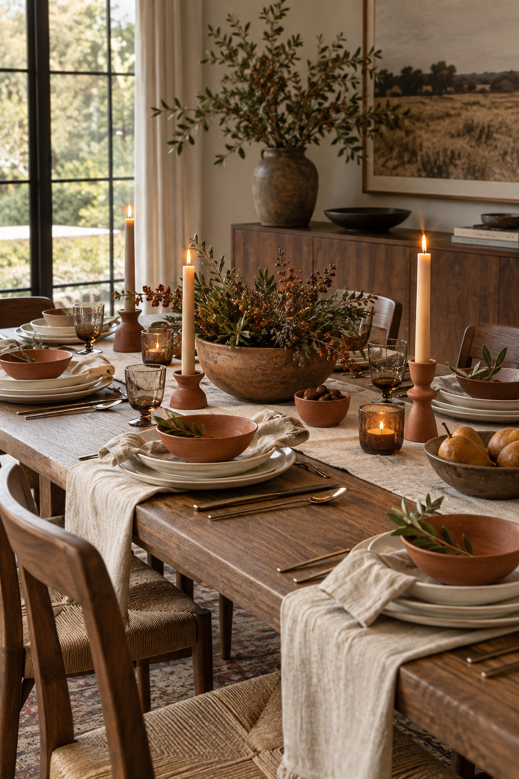Budget fall centerpiece in glass jars