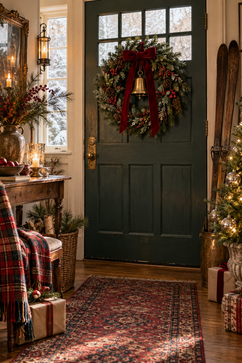 Hang a Wreath with an Antique Brass Bell
