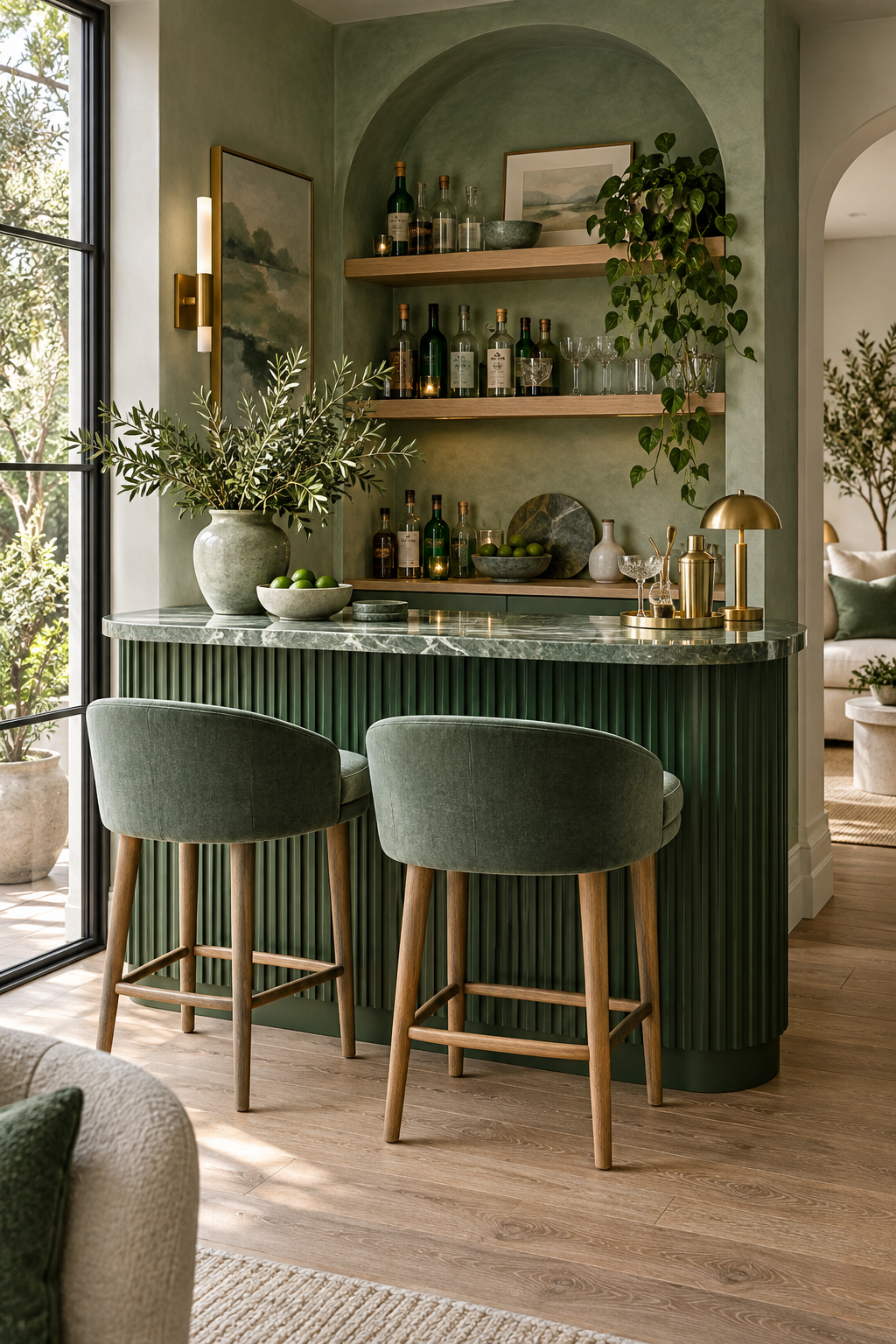 Jade Green connect an open plan