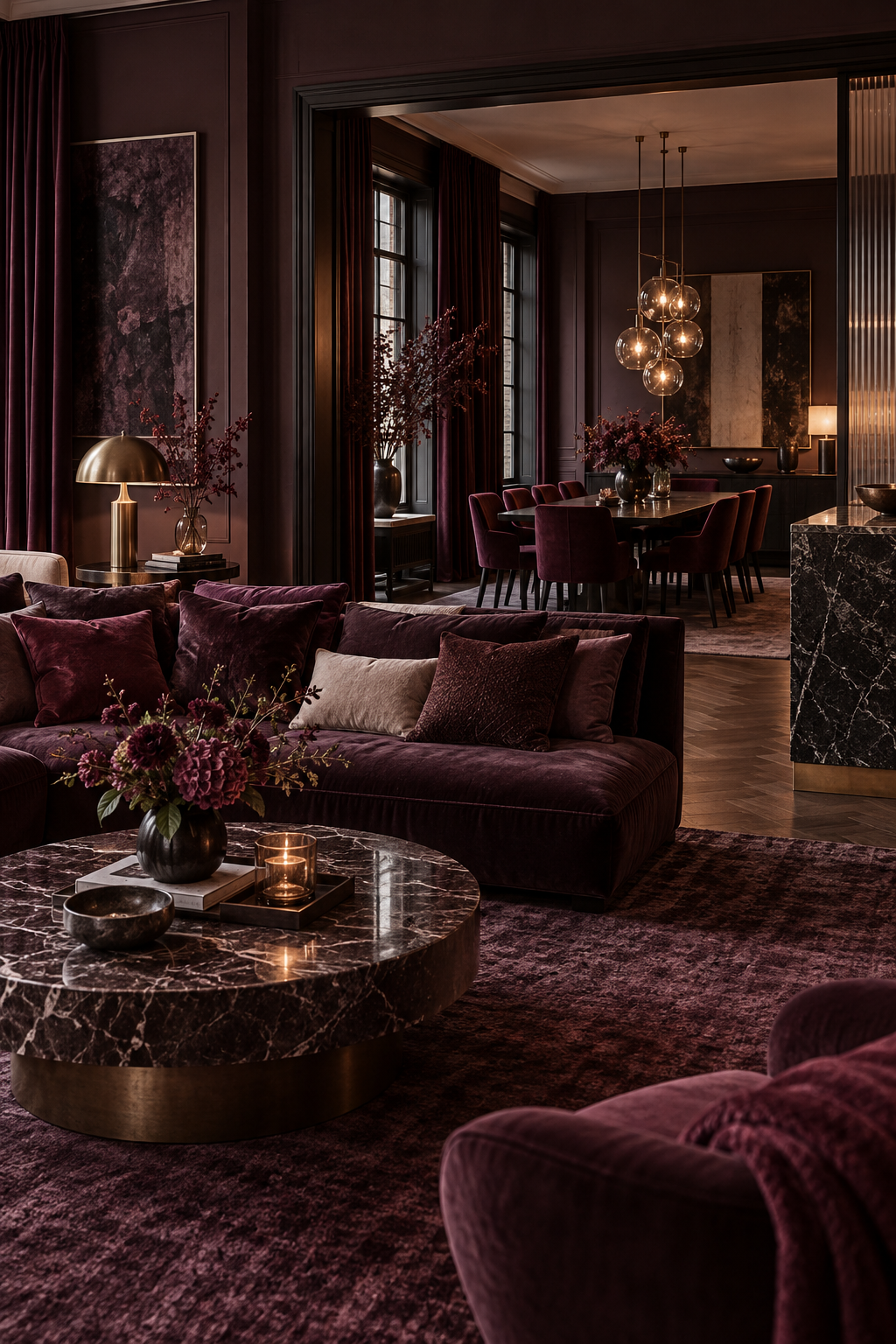 Plum Noir connect an open plan