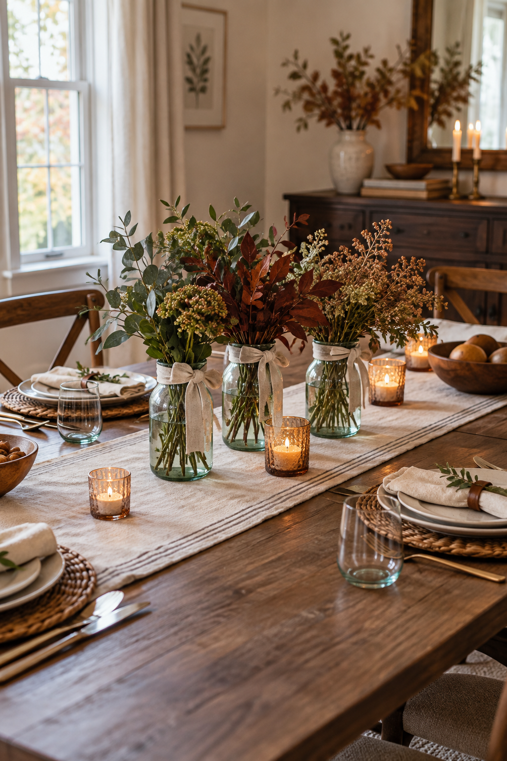 Terracotta and cream fall table