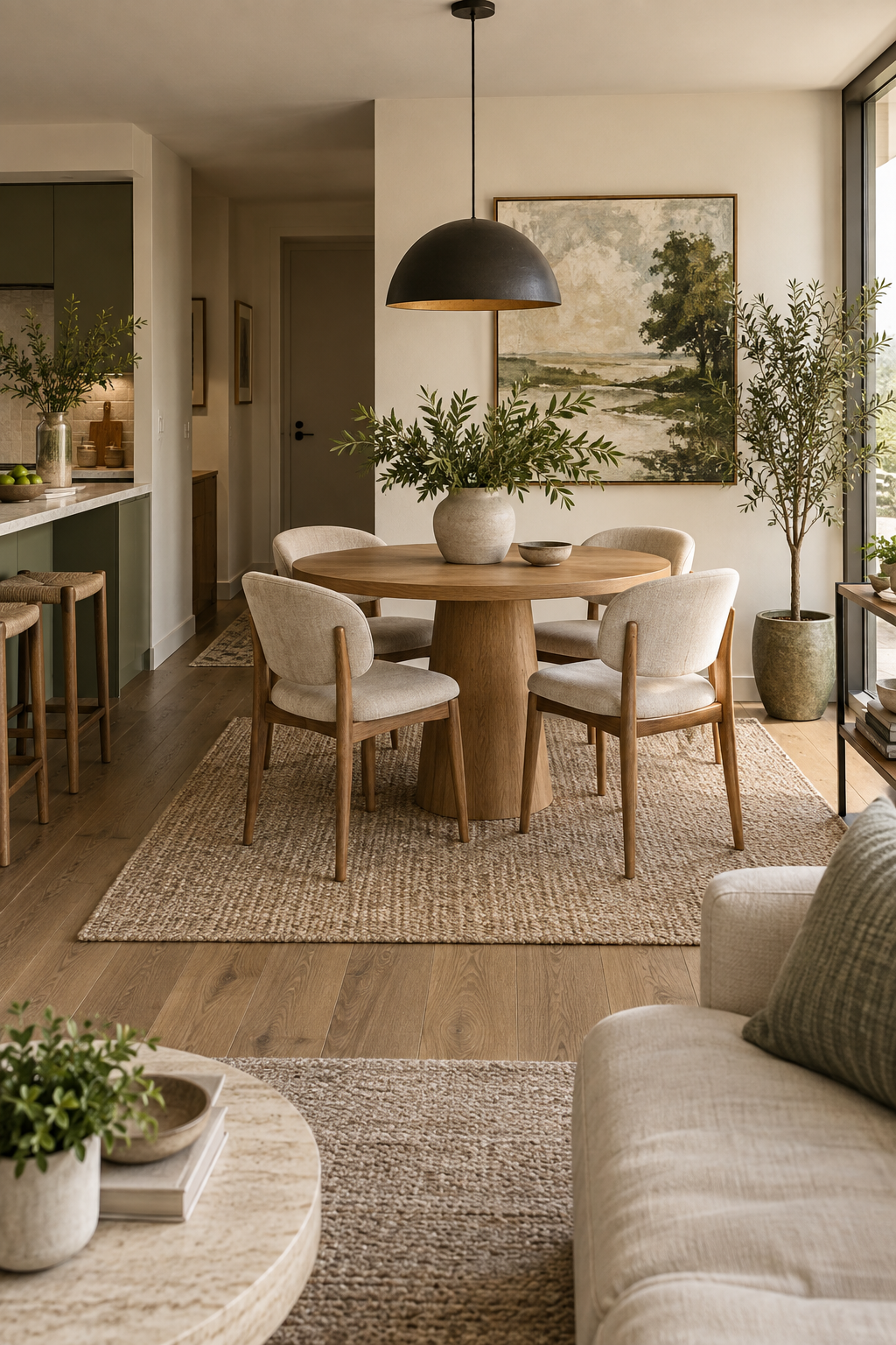 Use a Rug to Zone an Open-Plan Nook