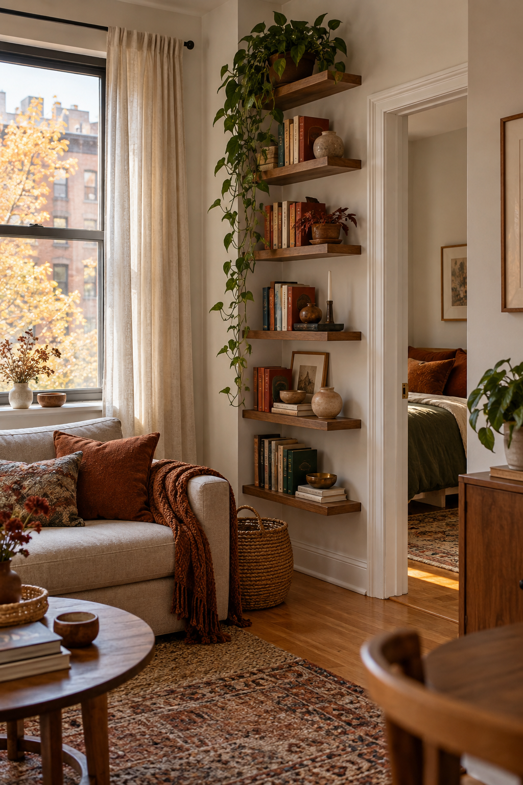 Renter friendly fall apartment wall decor