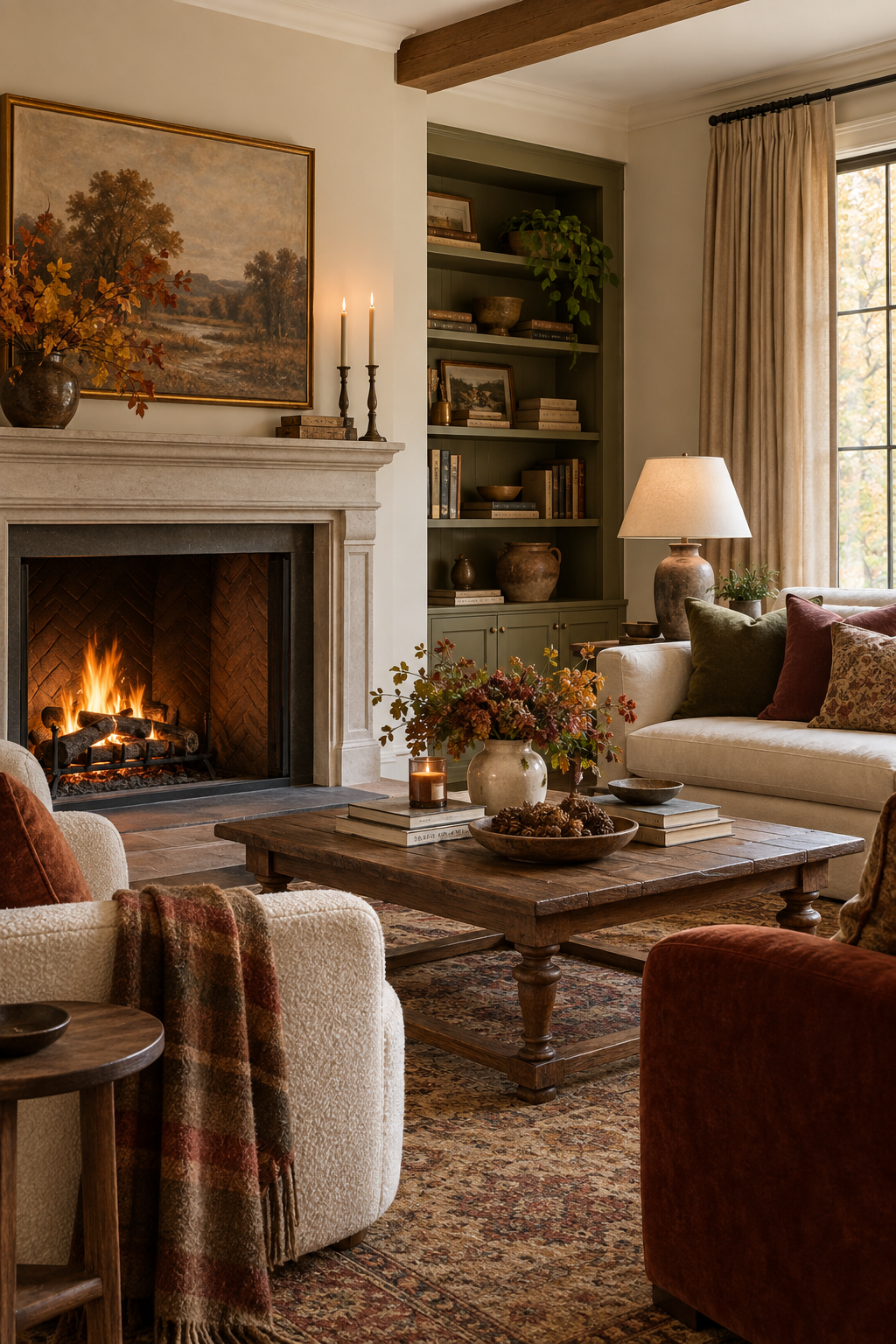 Modern farmhouse fall living room