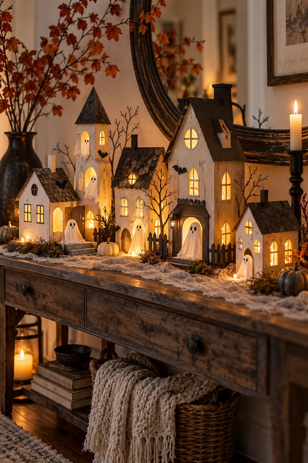 Create a Ghost Village from Recycled Cardboard styled as DIY ghost decor ideas