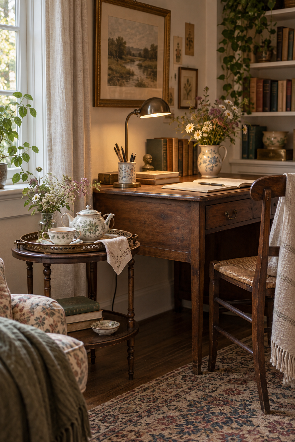 Style a Tea Tray beside the Desk