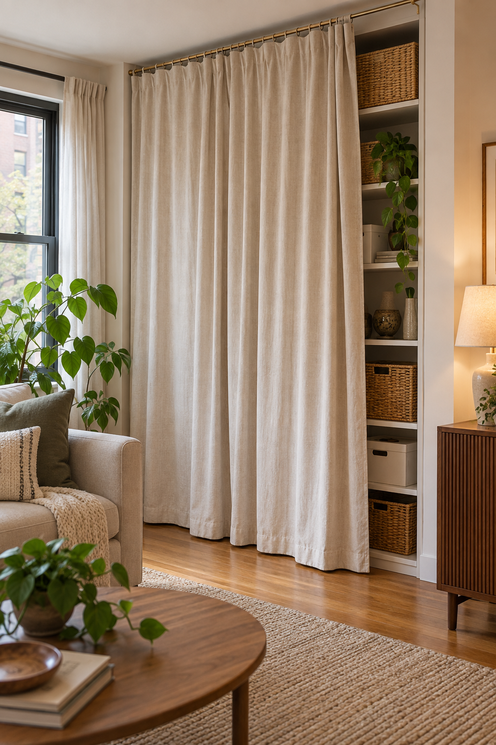 Hide Open Storage behind Fabric Panels