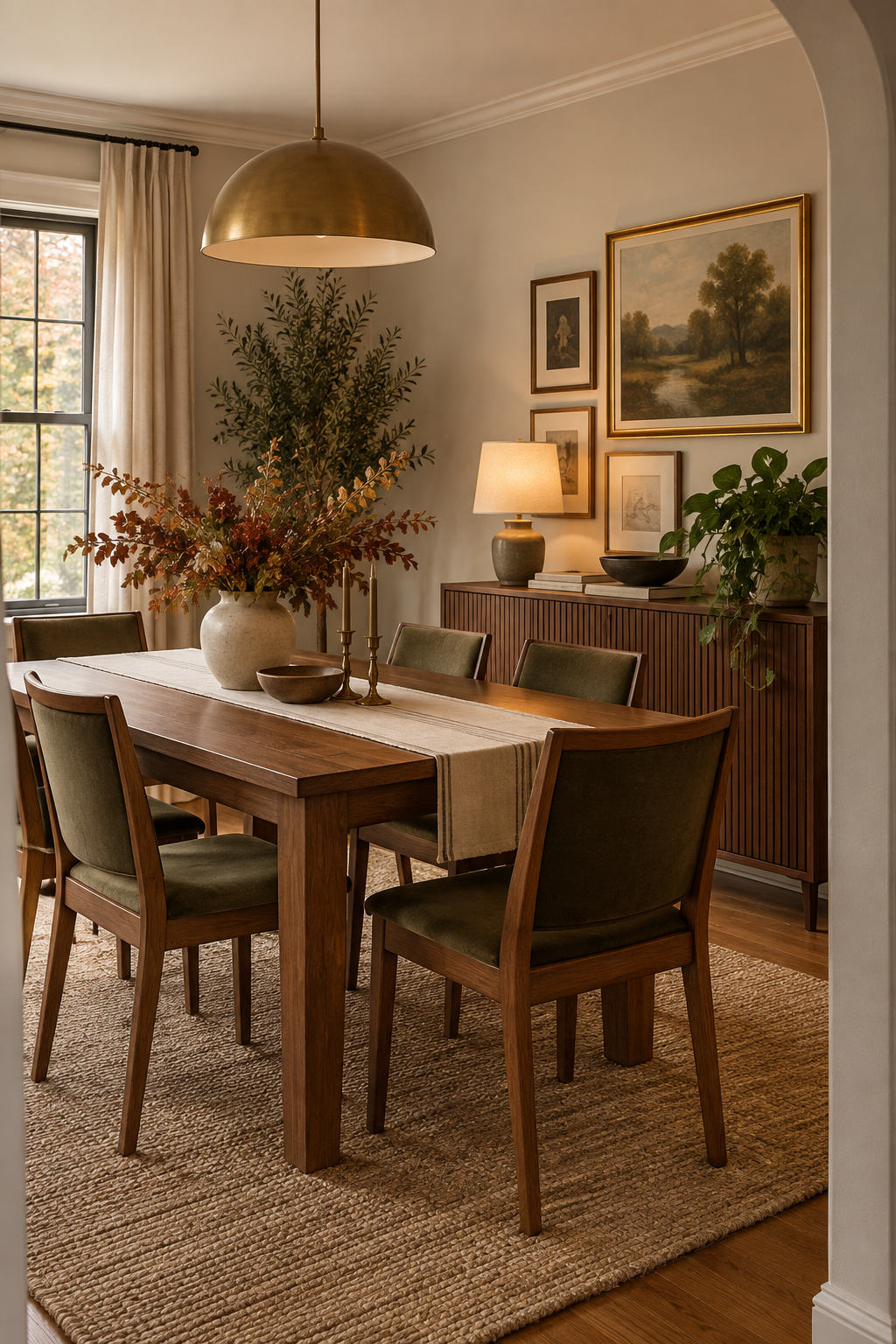 Renter friendly fall dining room decor
