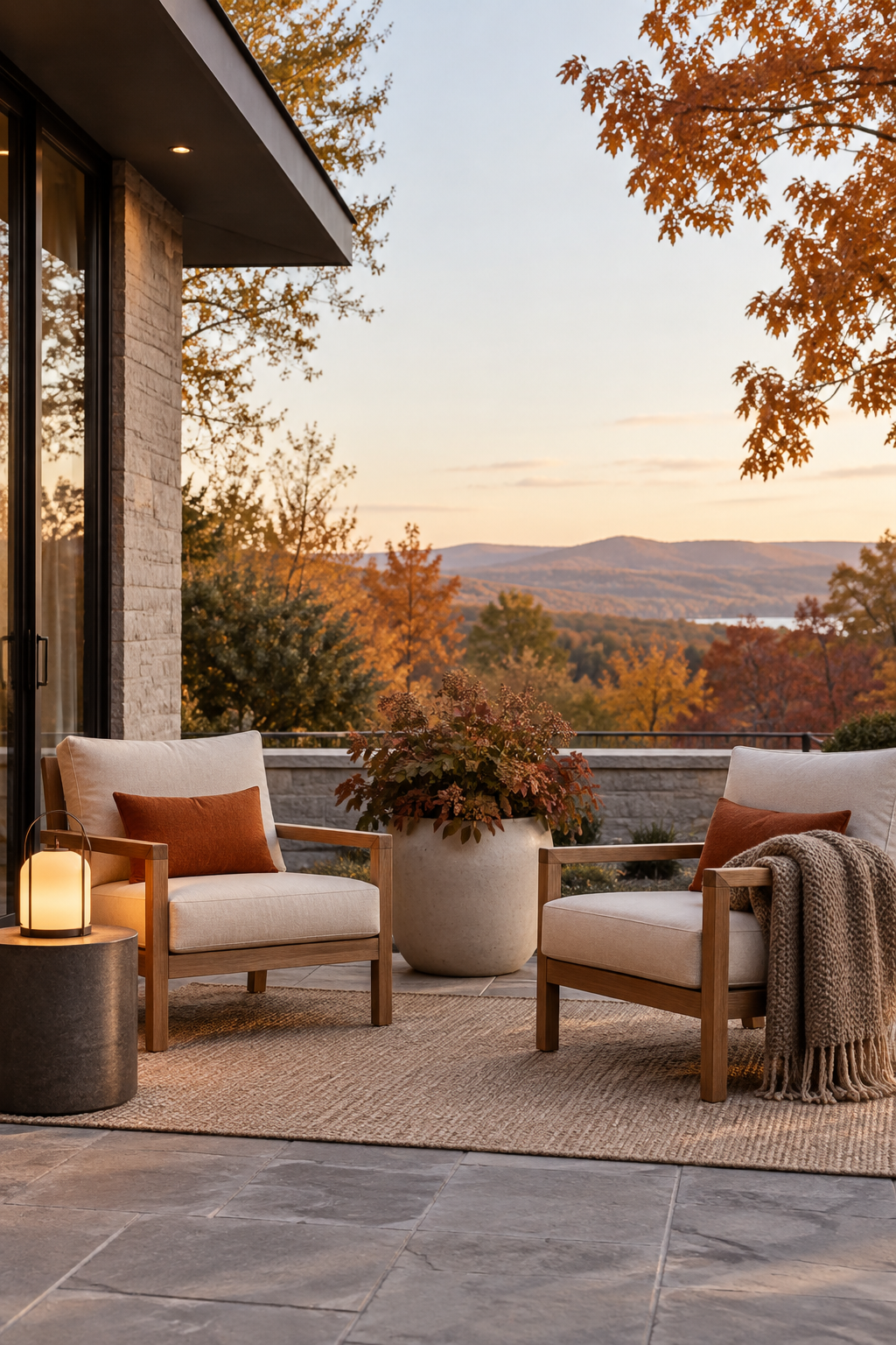 Warm minimalist fall patio
