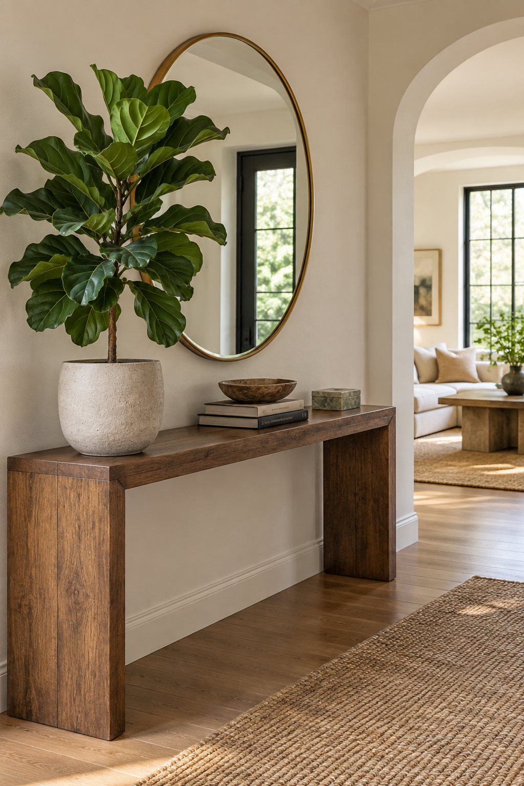 Style a Console with One Sculptural Plant