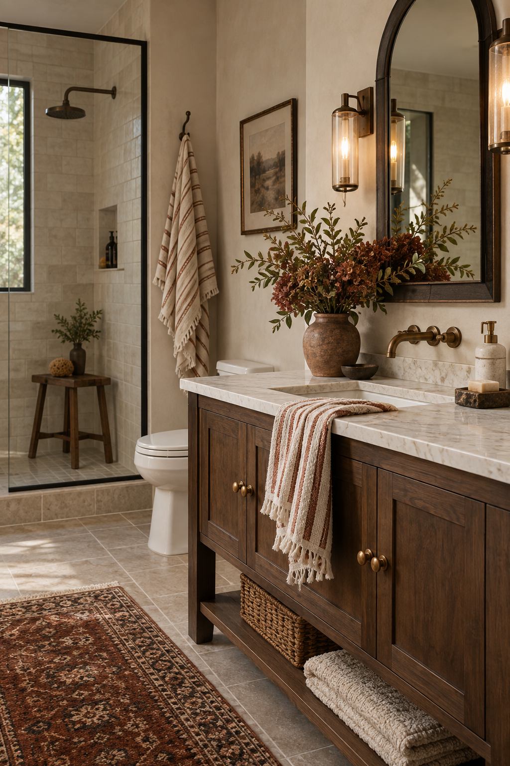 Refined farmhouse fall bathroom
