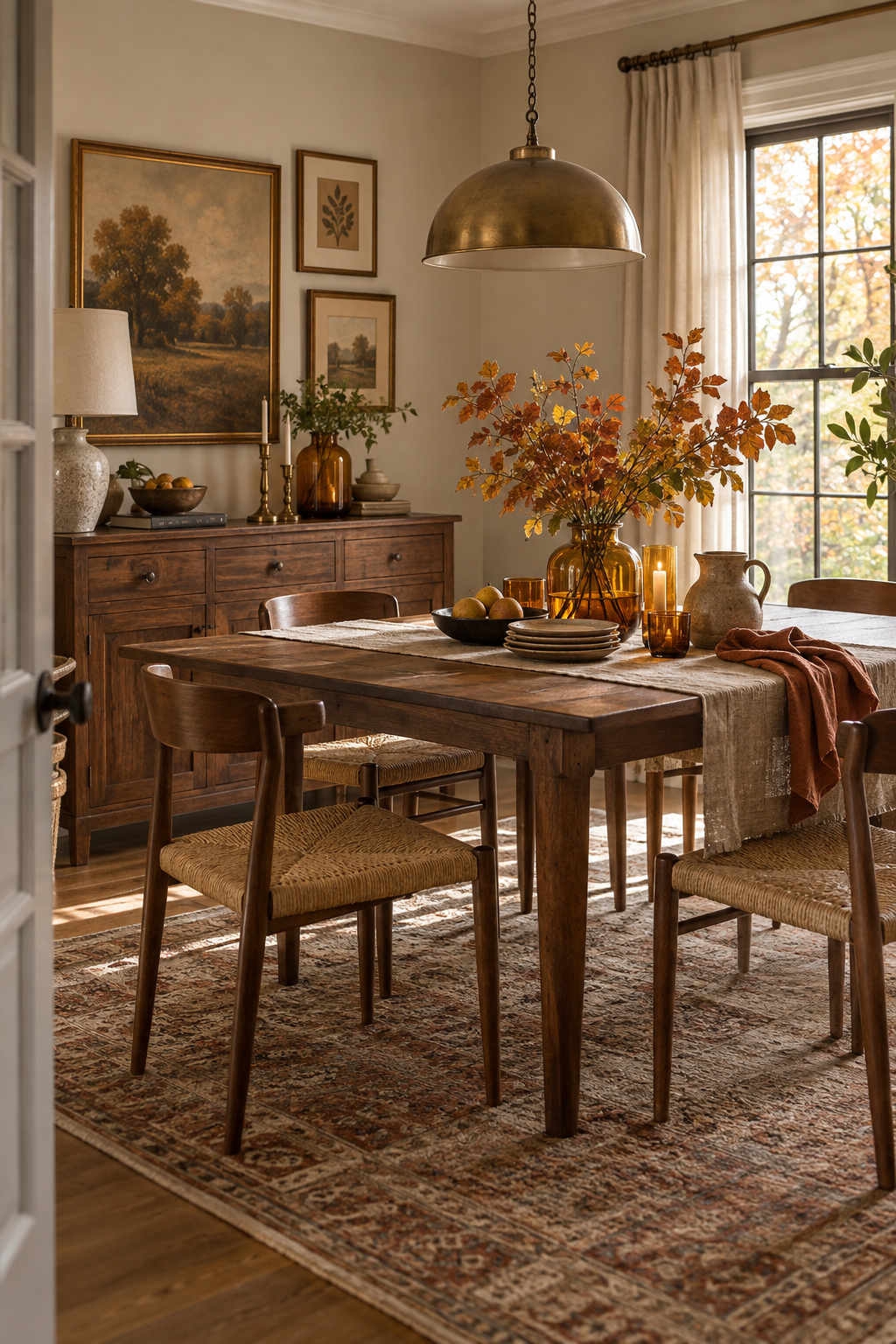 Budget cozy fall dining room refresh
