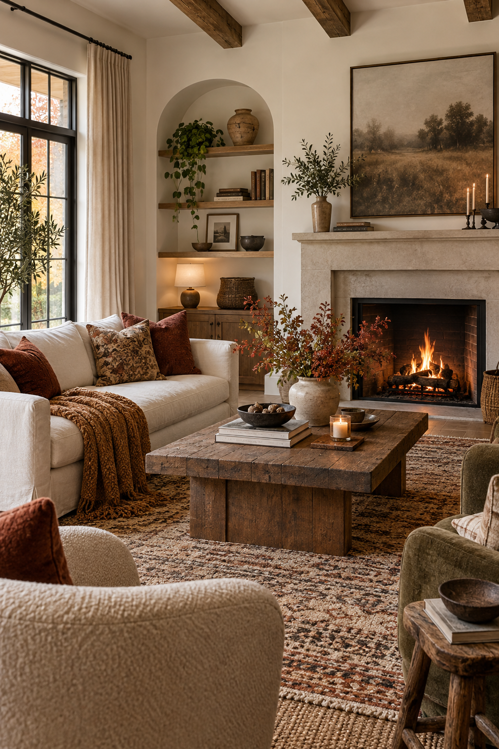 Traditional autumn living room