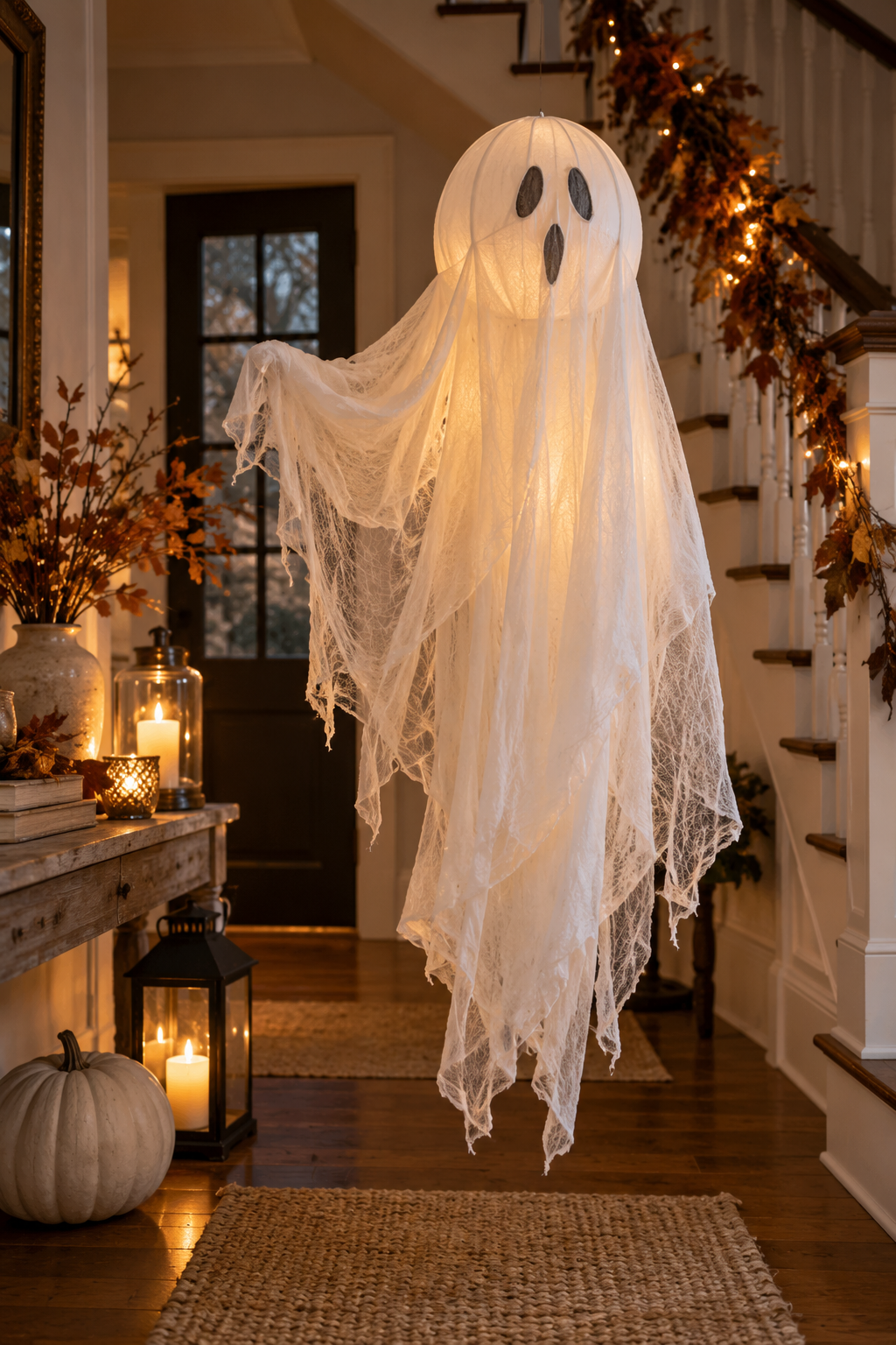 Build a Balloon-and-Fabric Party Ghost styled as DIY ghost decor ideas