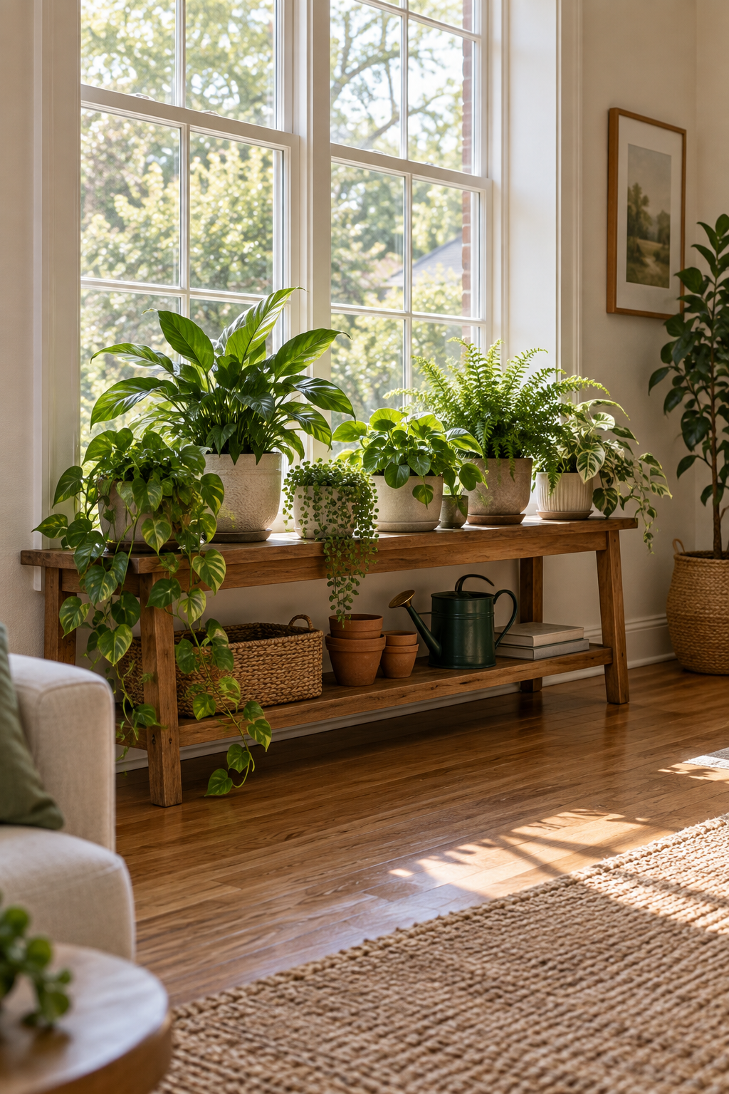 Use a Plant Bench beneath a Window